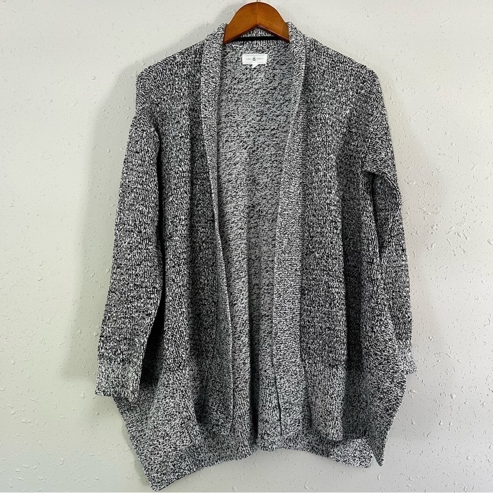 Lou & Grey LOFT Marled Grey Oversized Cardigan XS Small